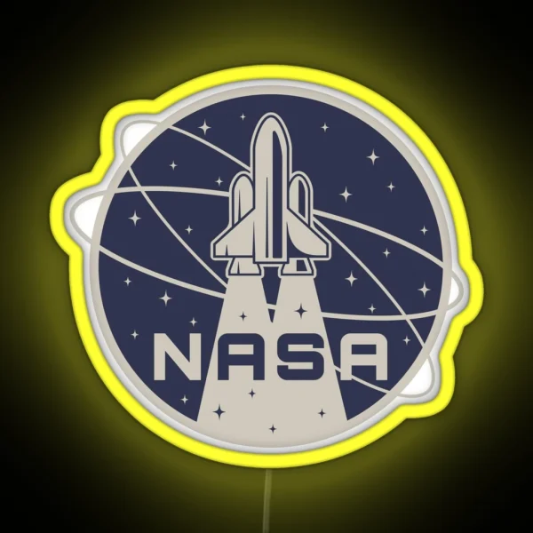 Retro NASA Logo Design Led Mask Tee RGB Neon Sign
