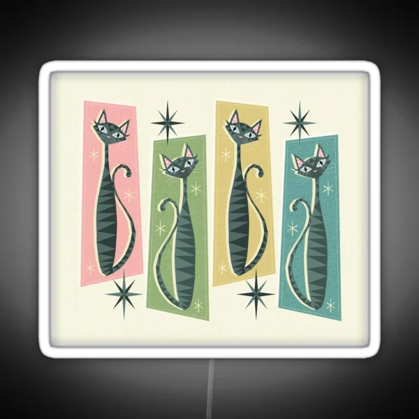 Retro Patchwork Tabbies Studioxtine RGB Neon Sign