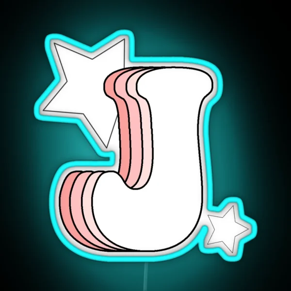 Retro Pink J RGB Neon Sign