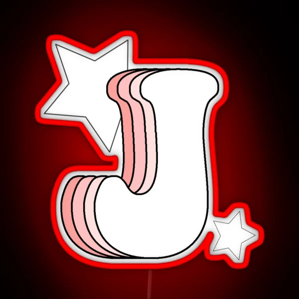 Retro Pink J RGB Neon Sign