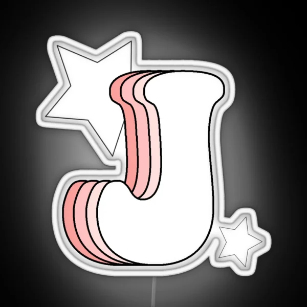 Retro Pink J RGB Neon Sign