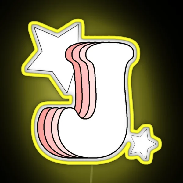 Retro Pink J RGB Neon Sign