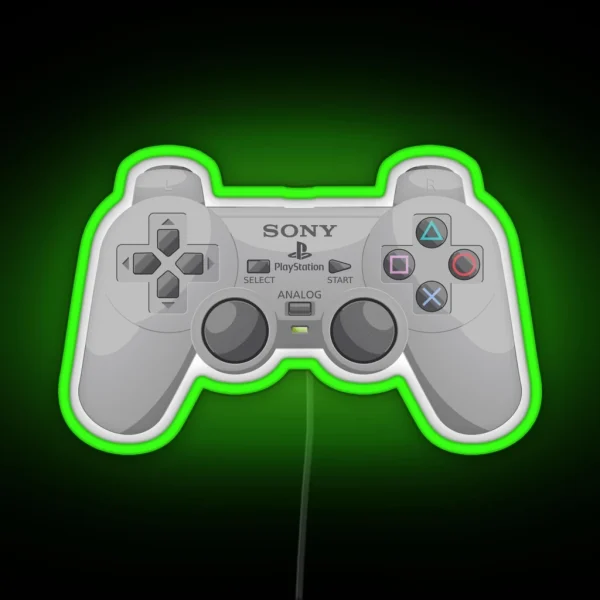 Retro Playstation Controller RGB Neon Sign