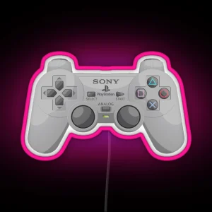 Retro Playstation Controller RGB Neon Sign