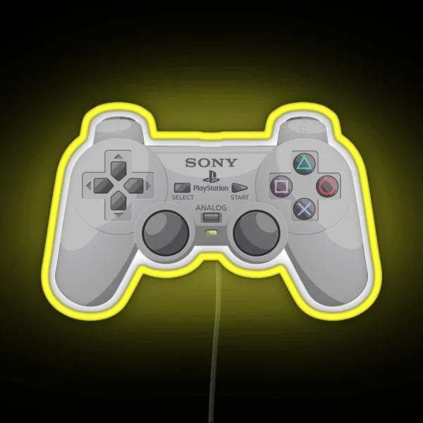 Retro Playstation Controller RGB Neon Sign