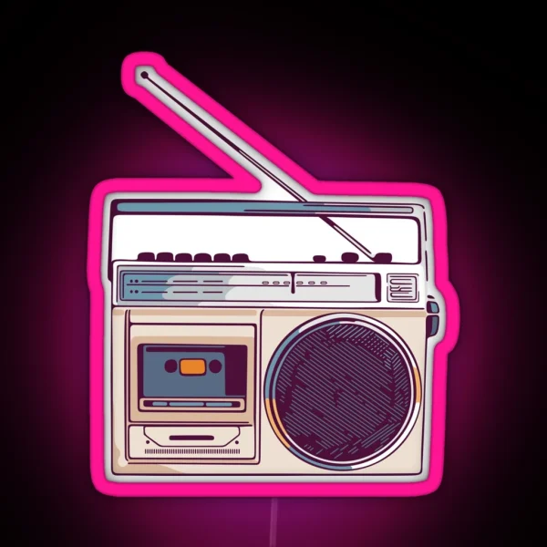 Retro Radio Boombox RGB Neon Sign