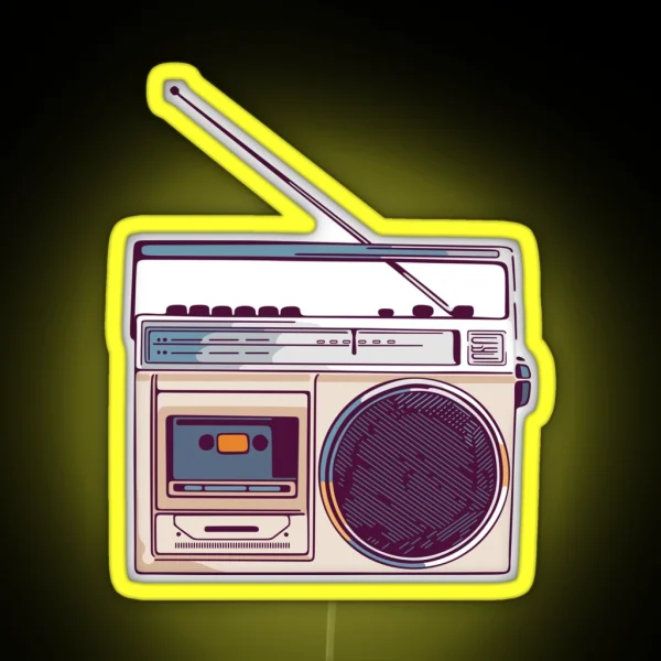 Retro Radio Boombox RGB Neon Sign