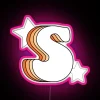 Retro Style Vibrant Color Changing Orange Neon Sign Display Canvas Art