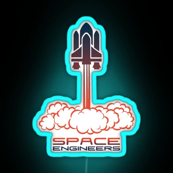 Retro Space Engineers Logo RGB Neon Sign