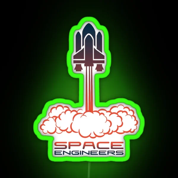 Retro Space Engineers Logo RGB Neon Sign