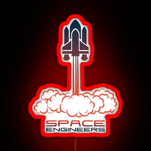 Retro Space Engineers Logo RGB Neon Sign