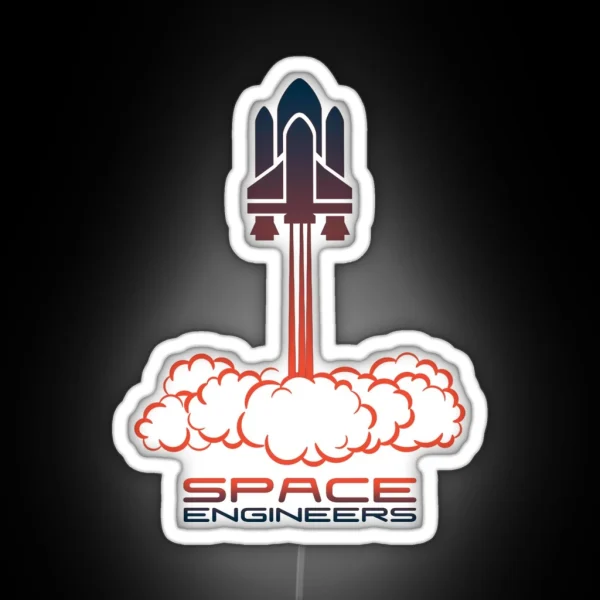 Retro Space Engineers Logo RGB Neon Sign