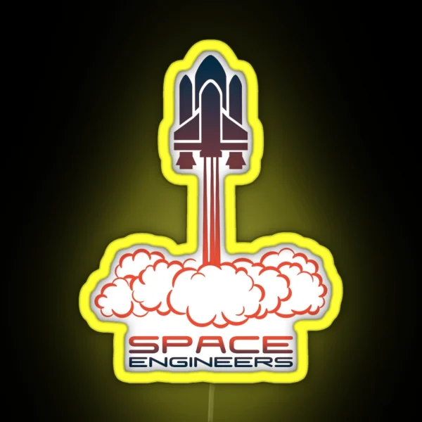 Retro Space Engineers Logo RGB Neon Sign