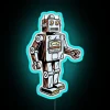 Vintage Inspired Retro Robot Neon Sign with Color Changing RGB Lights