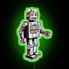 Nostalgic retro toy robot themed RGB neon indoor decorative lighting