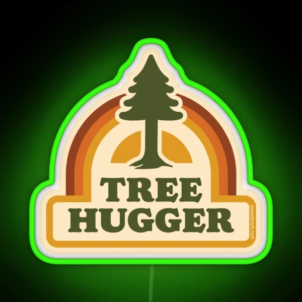 Retro Tree Hugger RGB Neon Sign