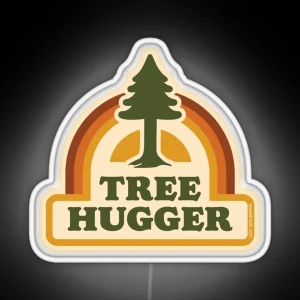Retro Tree Hugger RGB Neon Sign