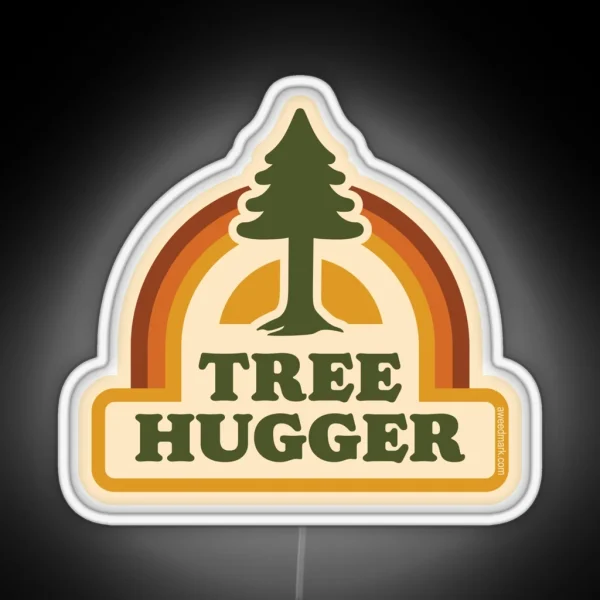 Retro Tree Hugger RGB Neon Sign