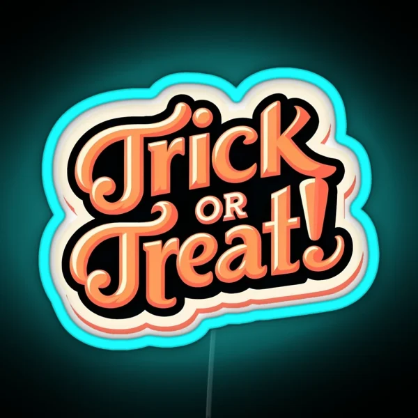 Retro Trick Or Treat RGB Neon Sign