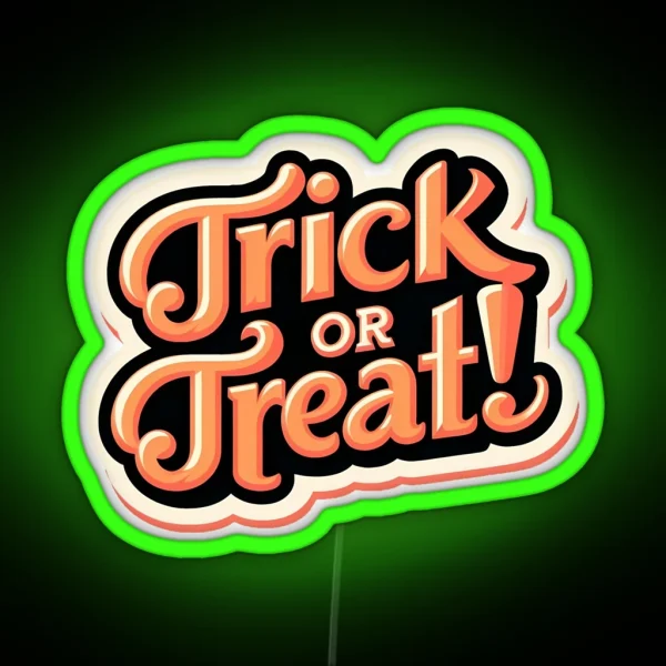 Retro Trick Or Treat RGB Neon Sign