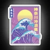 Retro Cyberpunk Neon Sign Inspired by Japanese Wave Art Vibes