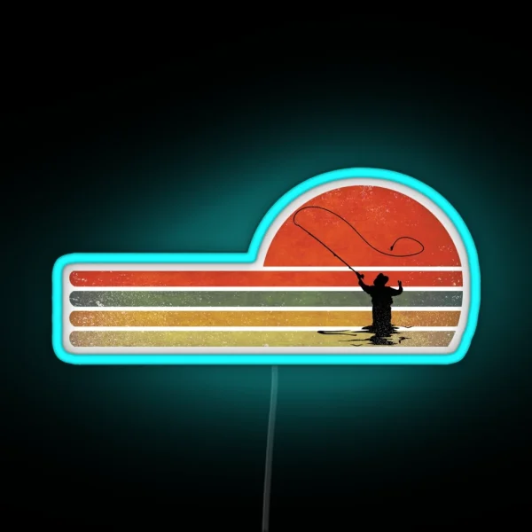 Retro Vintage Fly Fishing Gift For Fly RGB Neon Sign