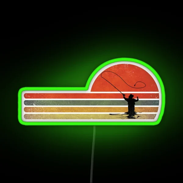 Retro Vintage Fly Fishing Gift For Fly RGB Neon Sign