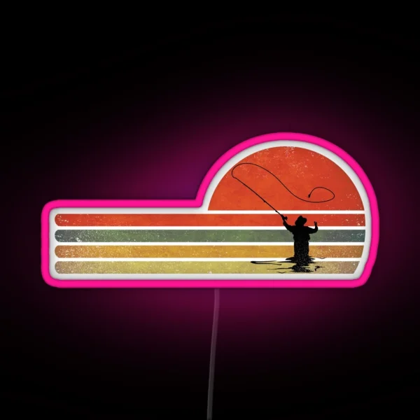Retro Vintage Fly Fishing Gift For Fly RGB Neon Sign