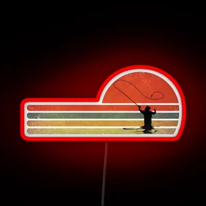 Retro Vintage Fly Fishing Gift For Fly Fishing Lovers RGB Neon Sign