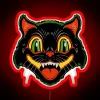 Retro-Style Black Cat Face Neon Sign with Vibrant RGB Glow