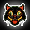 Ethereal Glow: Retro Styled Black Cat Face RGB Neon Sign Decoration