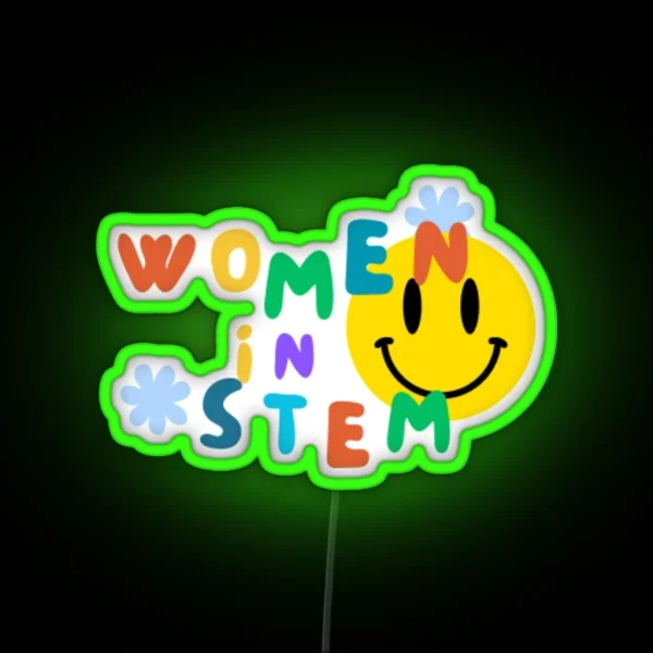 Retro Women In STEM Floral Led RGB Neon Sign