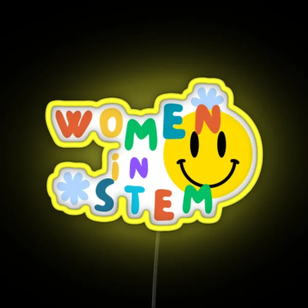 Retro Women In STEM Floral Led RGB Neon Sign