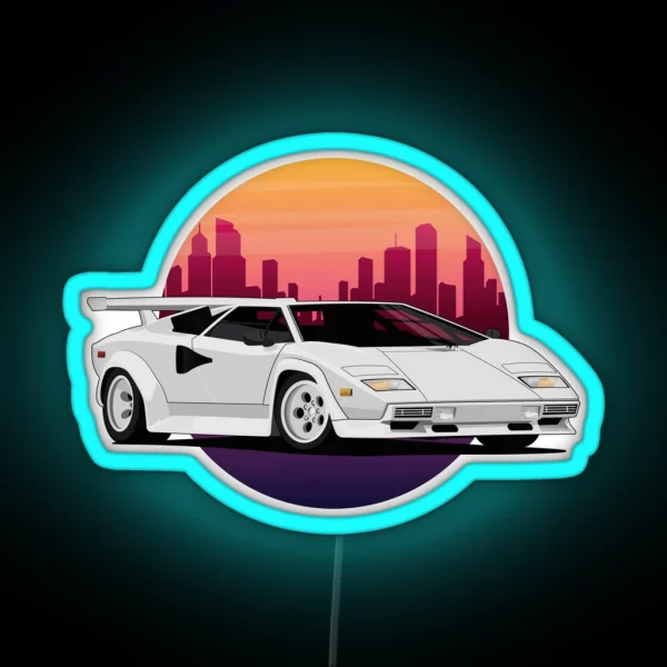Retrowave Countach 80 S RGB Neon Sign