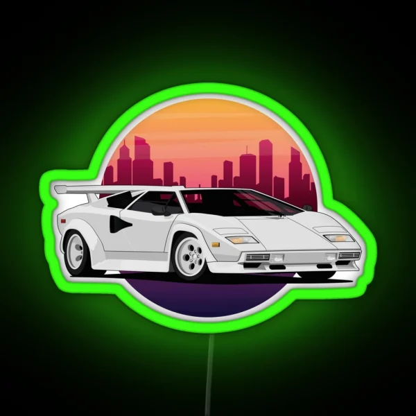 Retrowave Countach 80 S RGB Neon Sign
