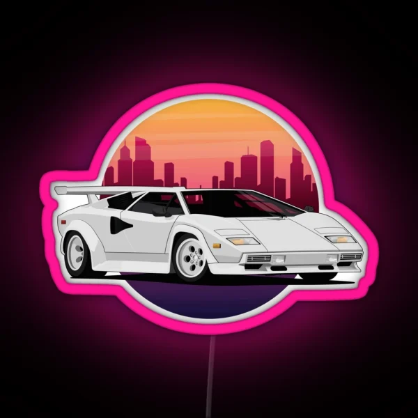 Retrowave Countach 80 S RGB Neon Sign