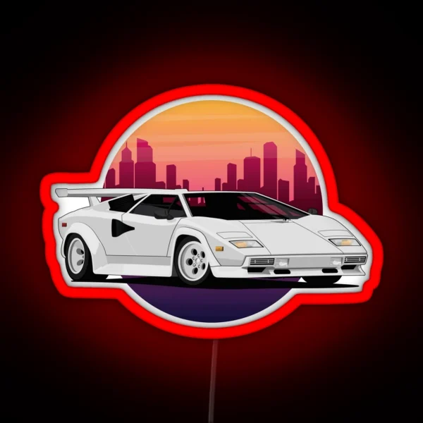 Retrowave Countach 80 S RGB Neon Sign