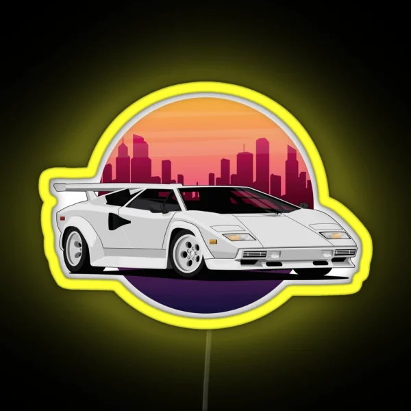 Retrowave Countach 80 S RGB Neon Sign