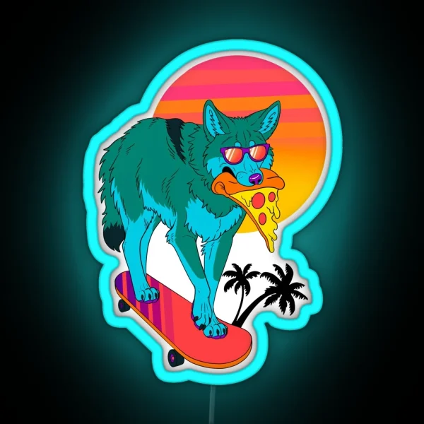 Retrowave Coyote RGB Neon Sign