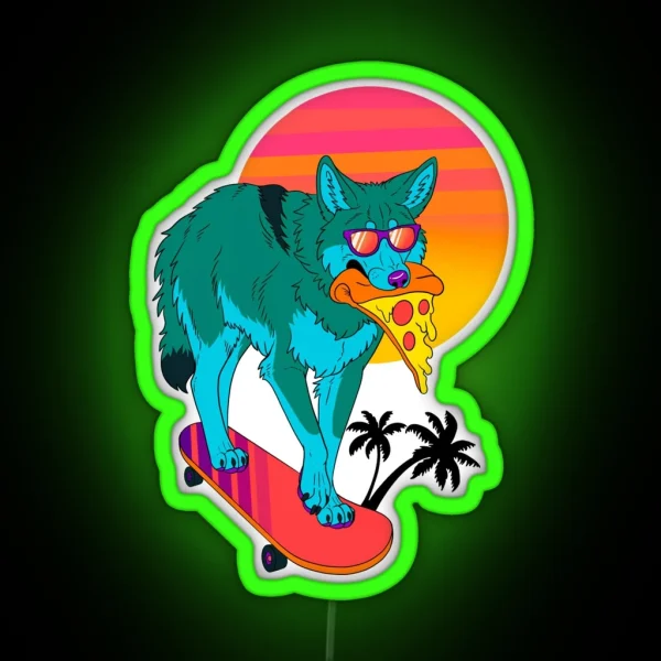 Retrowave Coyote RGB Neon Sign