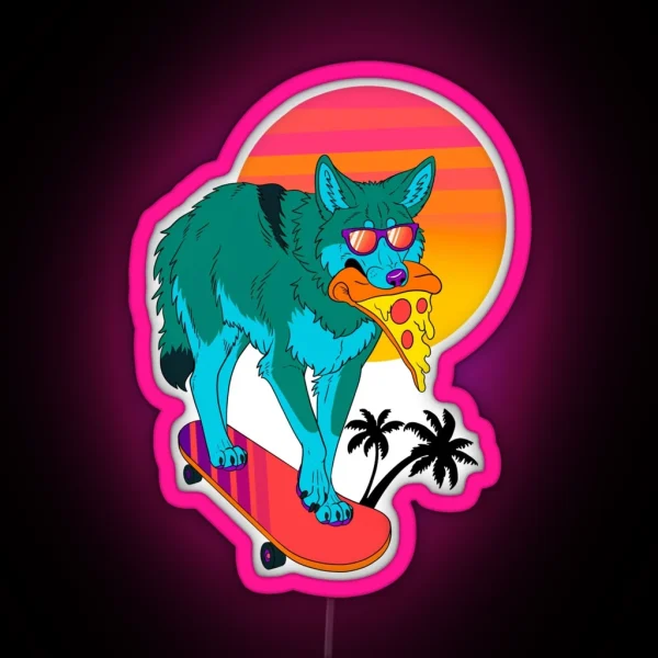 Retrowave Coyote RGB Neon Sign