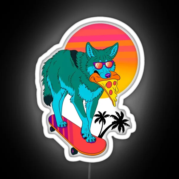 Retrowave Coyote RGB Neon Sign