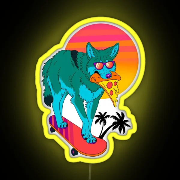 Retrowave Coyote RGB Neon Sign