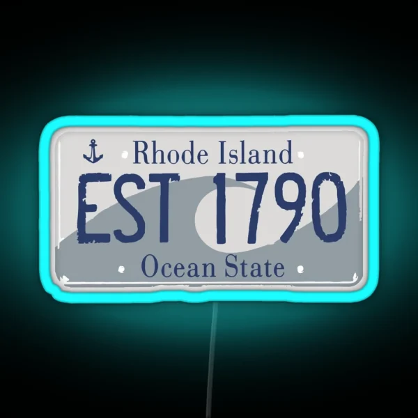 Rhode Island RGB Neon Sign