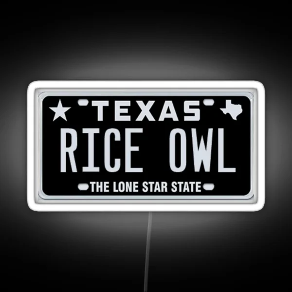 Rice University Texas License Plate Led RGB Neon Sign