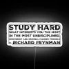 Iconic quote from brilliant physicist Richard Feynman in colorful RGB lighting