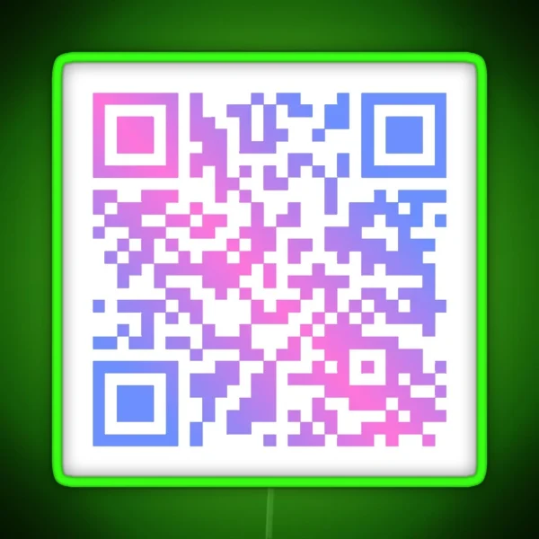 Rick Roll QR Code Bumper Led RGB Neon Sign