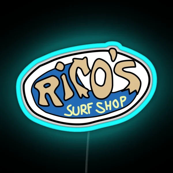 Rico S Surf Shop Logo RGB Neon Sign