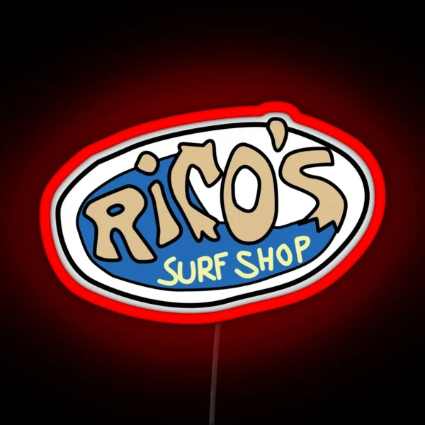 Rico S Surf Shop Logo RGB Neon Sign