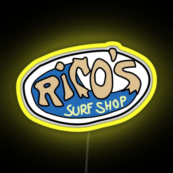 Rico S Surf Shop Logo RGB Neon Sign